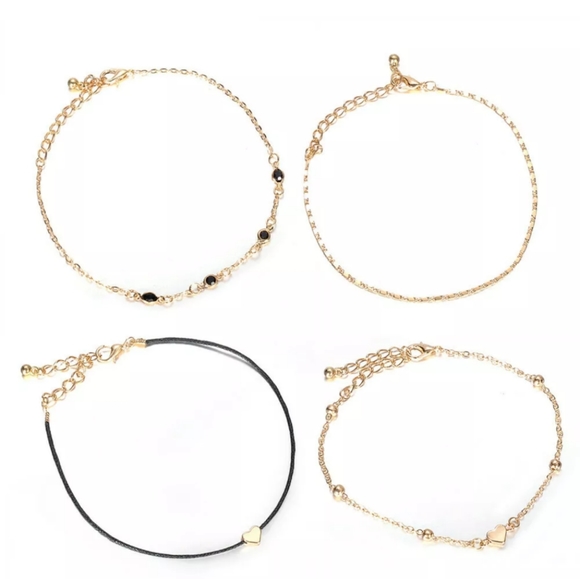luvrtribe Jewelry - Ankle Set 4 pieces ,Wear all 4 or mix & match